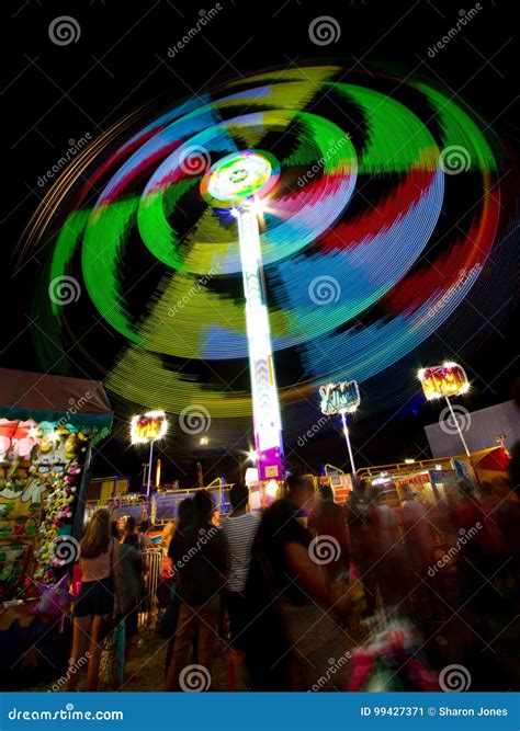 Fair ride at night editorial photo. Image of colorful - 99427371