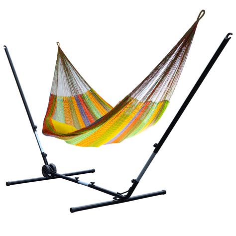 Hammock with Stand Mexico Matrimonial Tropical and Adjustable Stand - Maranon Hammocks