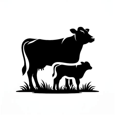 Cow and Calf silhouette | Premium AI-generated image