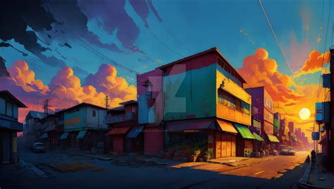 sunset building city anime vintage 90's #7 by bekreatifdesign on DeviantArt