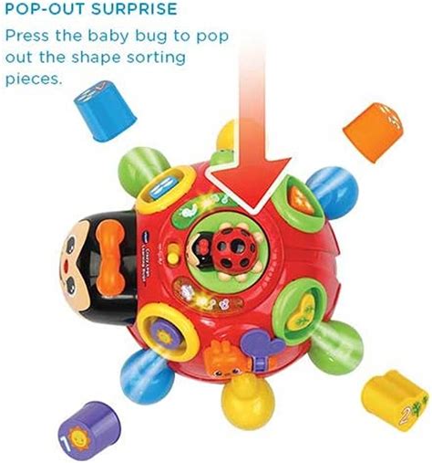 VTech Crazy Bug (Refresh) Kids Toy, 2 Modes of Play, Shape-Sorter, 25 Songs and Melodies ...