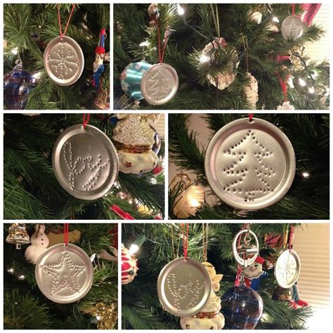 Create Unique Punched Tin Ornaments from Canning Jar Lids!