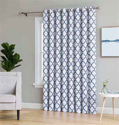 HLC.ME Lattice Print Thermal Grommet Room Darkening Blackout Patio Door Curtain for Sliding ...