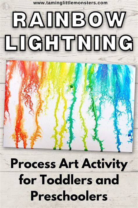 How to Make Rainbow Lightning (Process Art for Kids) | Weather activities preschool, Art ...