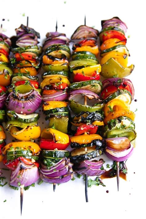 Easy Grilled Veggie Skewers - The Forked Spoon