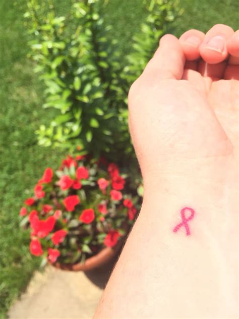 Small breast cancer ribbon tattoo ideas for wrist photos