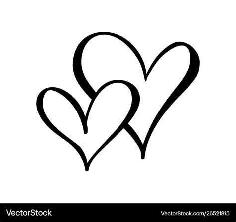 Two black hearts sign icon on white Royalty Free Vector