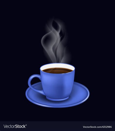 Blue coffee cup with steam Royalty Free Vector Image