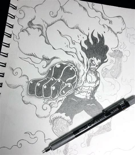 Luffy Gear 5 Stencil Drawing