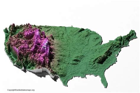 US Elevation Map | Elevation Map of USA with Key