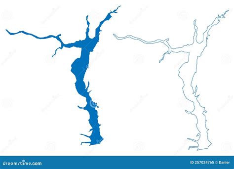 Gorky Reservoir Russia, Russian Federation, Volga River Map Vector ...