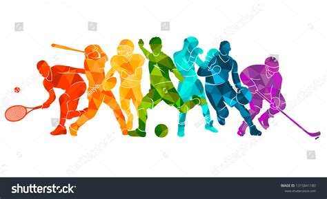 Color Sport Background Football Basketball Hockey Stock Vector (Royalty Free) 1315841180 ...