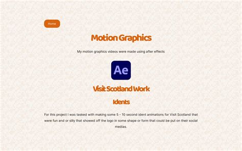 Portfolio Motion Graphics Page