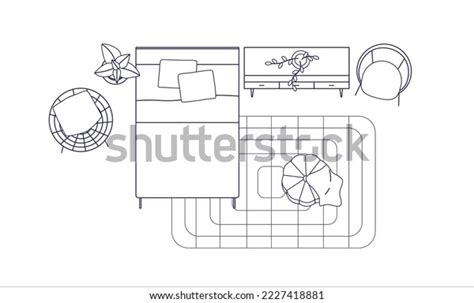 Bedroom Interior Layout Top View Overhead Stock Vector (Royalty Free) 2227418881 | Shutterstock