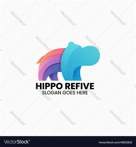 Logo hippo gradient colorful style Royalty Free Vector Image