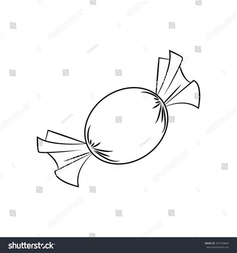 Christmas Wrapped Candy Outline Packaged Sweet Stock Vector (Royalty Free) 337544864 | Shutterstock