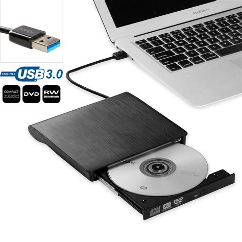 External USB 3.0 DVD RW CD Writer Slim Drive Burner Reader Player for Windows 7/8/10/XP/Vista ...