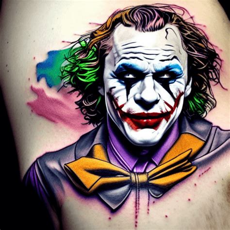 Heath Ledger Joker Tattoo Portrait · Creative Fabrica