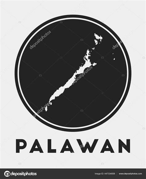 Palawan icon Round logo with island map and title Stylish Palawan badge ...