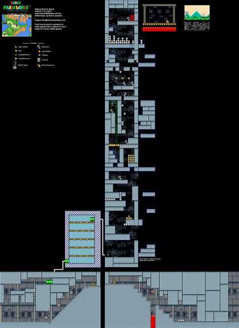 Super Mario World - #2 Morton's Castle Super Nintendo SNES Map