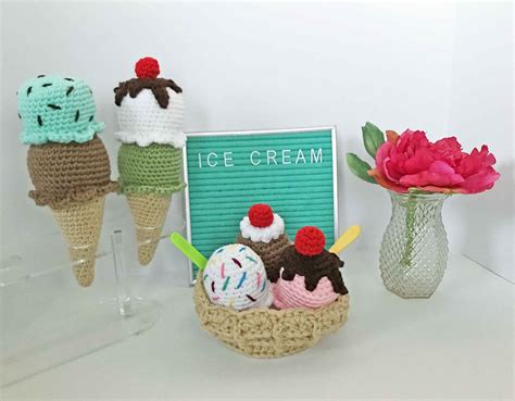 Crochet Pattern: Ice Cream Sundae, PDF Amigurumi Pattern – A Menagerie Of Stitches ...