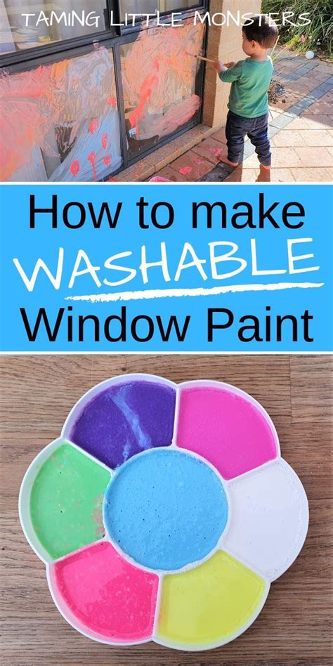 Learn how to make DIY washable window paint with this super easy recipe from Taming Little ...