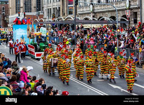 Street carnival parade and party in Cologne, Germany, at Carnival Stock ...