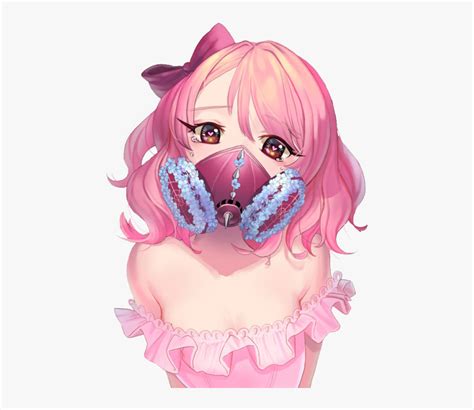 #anime #girl #kawaii #cute #pink #hair #mask #pretty - Cute Anime Girl Pink Hair, HD Png ...