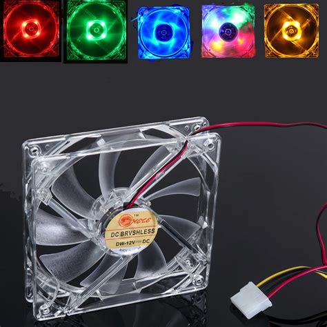 VAKIND 4 LED Light Quad PC Computer Clear Case Cooler Fan CPU Cooling Fan 120 x 120 x 25mm Blue ...