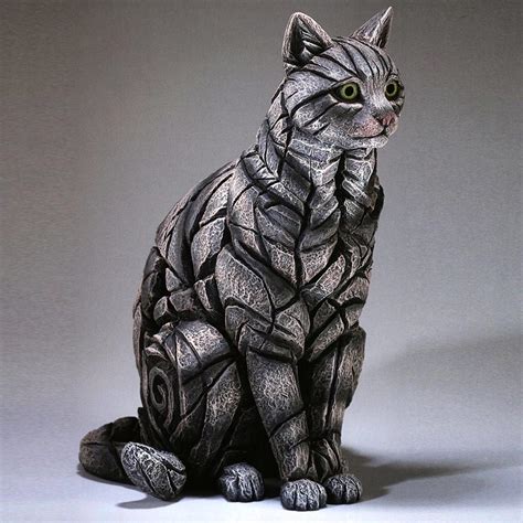 Cat Sitting - Tabby ED26T EDGE sculpture by Matt Buckley