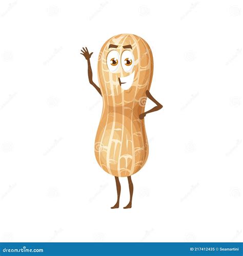 Goober Nut, Groundnut or Peanut Isolated Emoticon Stock Vector - Illustration of head, white ...