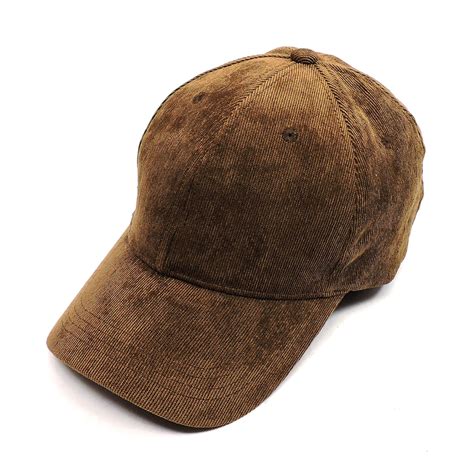 HAT400 BROWN CORDUROY BASEBALL CAP - Hats & Caps - Fashion World