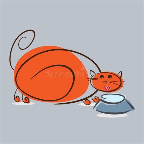 Cat Drinking Milk Cartoon Illustration Stock Vector - Illustration of ...