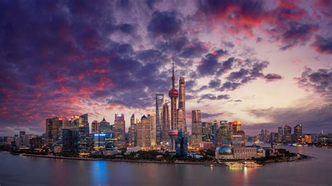 Aerial View Shanghai Skyline and Skyscrapers Wallpaper, HD City 4K Wallpapers, Images and ...