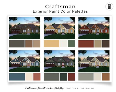 Craftsman Exterior Paint Color Palettes Exterior House Paint - Etsy Israel