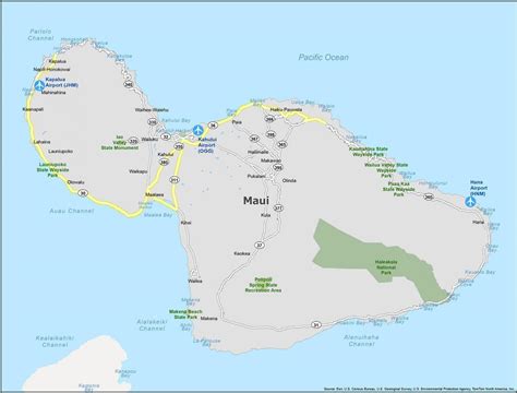 Map of Maui Island, Hawaii - GIS Geography