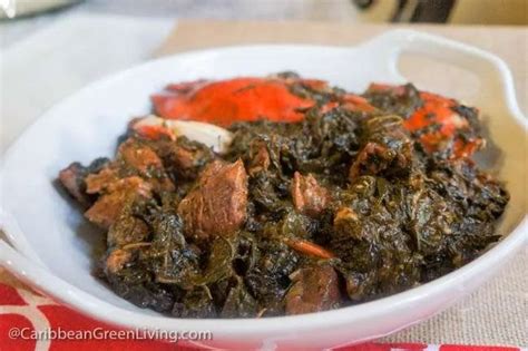 Lalo (Jute Leaves) with Beef, Spinach and Blue Crab Stew | Caribbean Green Living