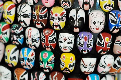 Various traditional Japanese masks | High-Quality Arts & Entertainment Stock Photos ~ Creative ...