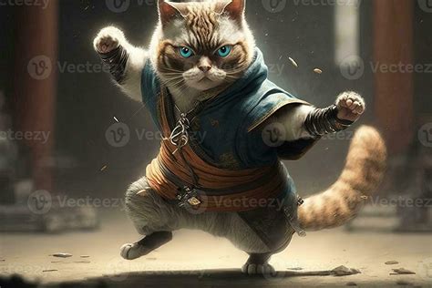 Kung Fu Kat Cat illustration 23936791 Stock Photo at Vecteezy