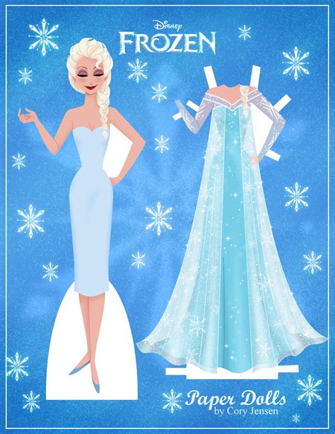 Frozen 2 Elsa and Anna paper dolls with clothing and dresses from the movie - YouLoveIt.com