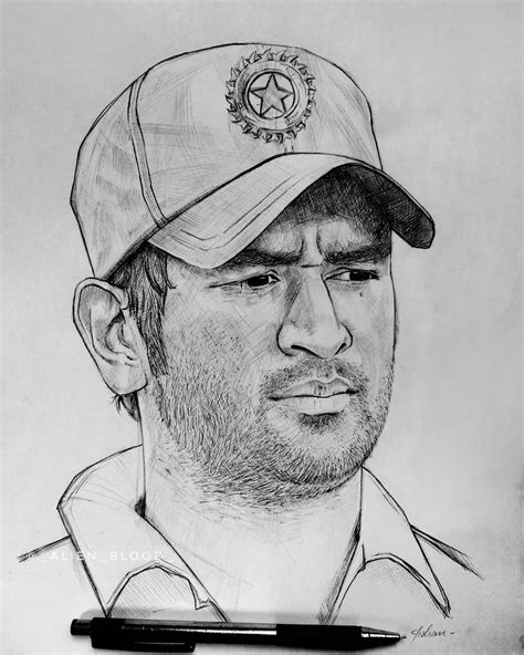 Details 64+ ms dhoni portrait sketch super hot - seven.edu.vn