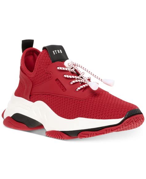 Steve Madden Myles Knit Chunky Sneakers in Red - Lyst