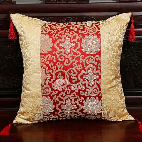 luxury Vintage Gold And Red Floral Decorative Throw Pillows