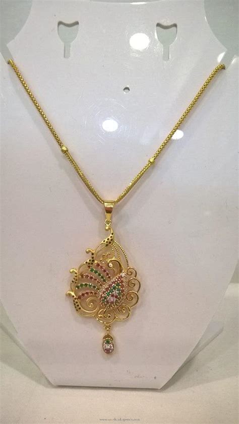 22K Gold Chain Necklace with Pendant ~ South India Jewels