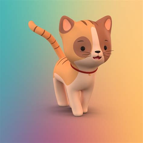 Cute cartoon cat 3D model - TurboSquid 1206414