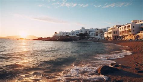 Premium AI Image | Sunset in mykonos