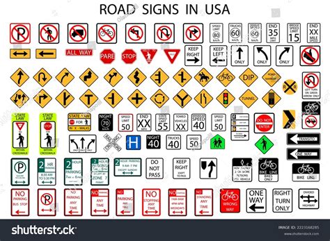 Us Road Signs American Style Road Stock Vector (Royalty Free) 2223168285 | Shutterstock