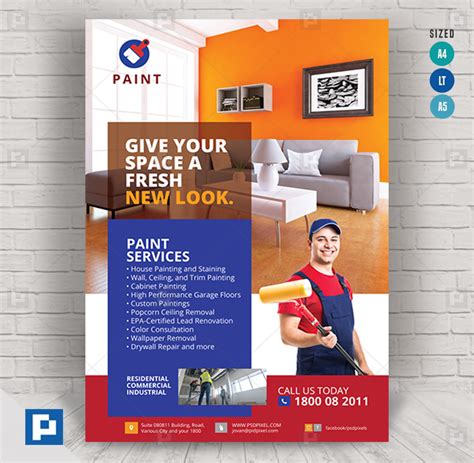 Paint Contractor Flyer - PSDPixel