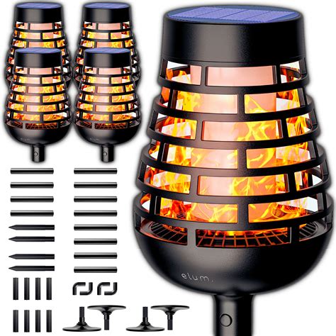 Buy 4-Pack Super Large Size Solar Tiki Torches With Flickering Flame ...