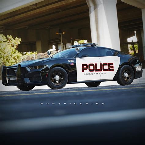 2024 Ford Mustang Sedan Imagined As Police Cruiser, Is It a Modern Crown Victoria? - autoevolution